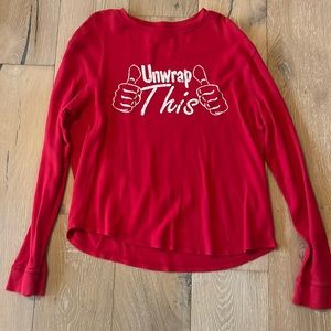 Mens red Long sleeve t shirt
